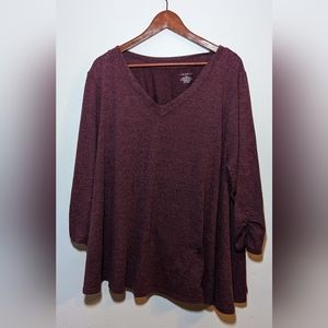 Women's Lane Bryant Maroon/purple v-neck sweater - Size 26/28